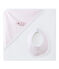 Geschenkkoffer mit Unisex-Baby-Kapuzenbadetuch rosa VIENNE/weiss ECUME