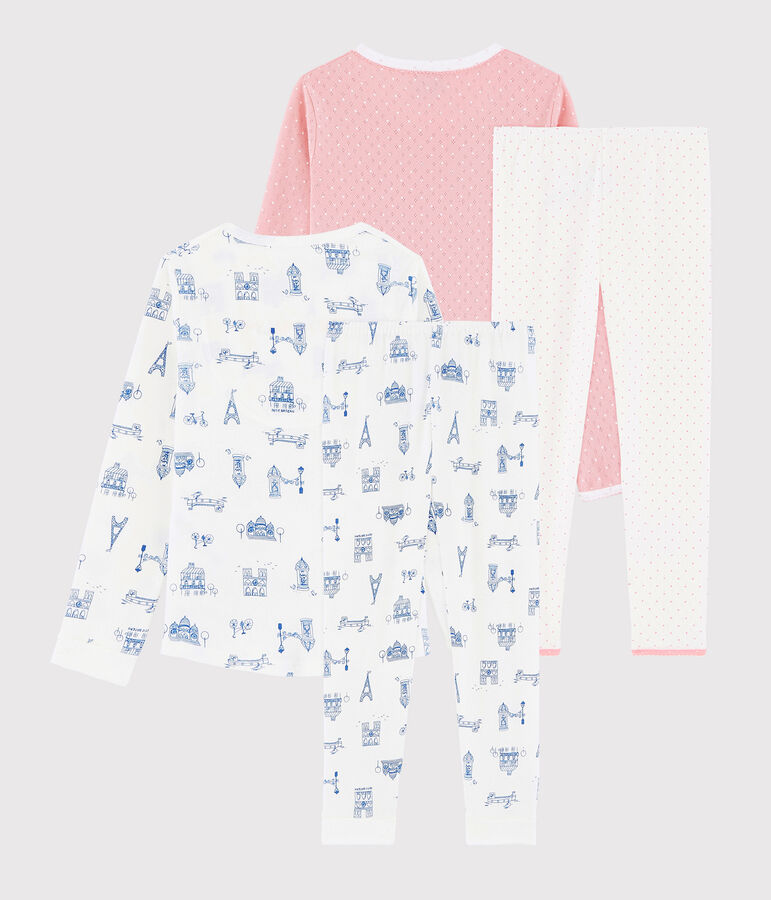 Set mit 2 Rippstrick-Pyjamas f&uuml;r kleine M&auml;dchen vielfarbig