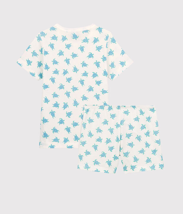 Kinder-Kurzpyjama aus Baumwolle weiss/vielfarbig