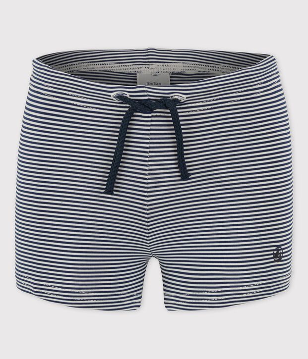 Baby-Badeshorts aus recyceltem Material blau/weiss