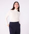 Damen-Rollkragenshirt L'Iconique aus Baumwolle und Wolle naturfarben MILK