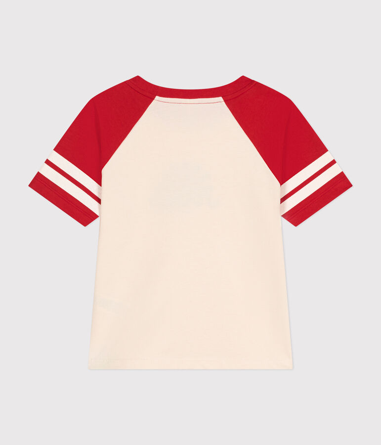 T-Shirt mit Printmotiv aus Jersey Kinder/Jungen naturfarben/rot