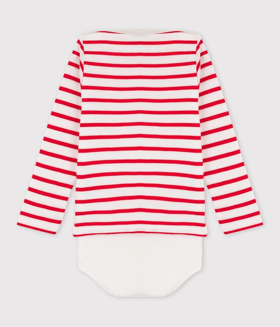 Leichtes Matrosenkleid "Cœur" für Damen weiss MARSHMALLOW/rot PEPS
