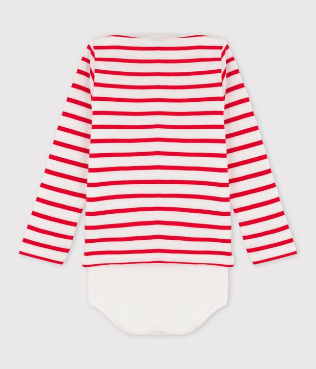 Leichtes Matrosenkleid C&oelig;ur f&uuml;r Damen weiss/rot