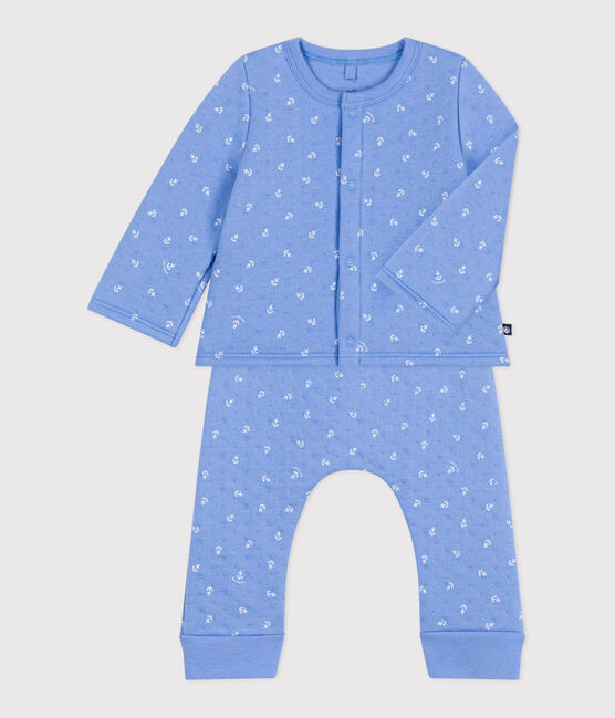 2-teiliges Baby-Set aus Baumwolle blau EDNA/weiss MARSHMALLOW
