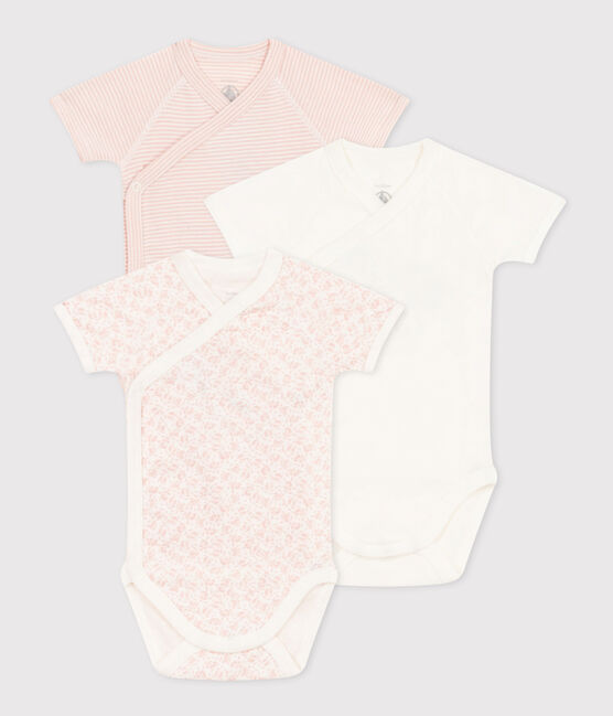 3er-Set Kurzärmelige Baby-Wickelbodys aus Baumwolle variante 2