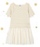 Mädchen-Kleid im Materialmix mit Glitzerstreifen beige COQUILLE/gelb LUREX DORE