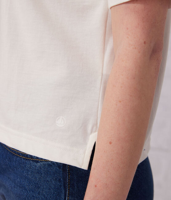 T-Shirt LE BOXY aus Baumwolle für Damen weiss MARSHMALLOW