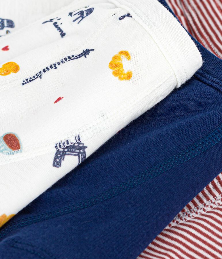 Set Kinder-Boxershorts mit &uuml;berzogenem Bund aus Baumwolle mit Paris-Motiv vielfarbig