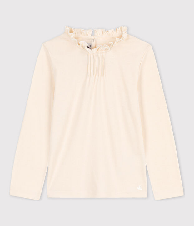 Lang&auml;rmeliges Kinder-T-Shirt aus Baumwolle f&uuml;r M&auml;dchen naturfarben