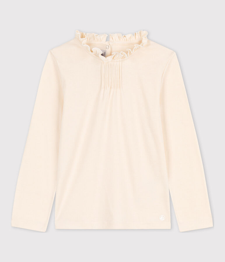 Lang&auml;rmeliges Kinder-T-Shirt aus Baumwolle f&uuml;r M&auml;dchen naturfarben