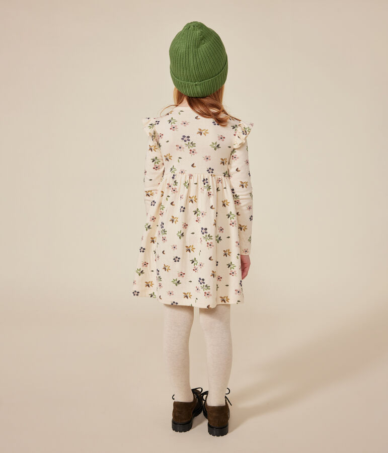 Lang&auml;rmeliges Kinder-Kleid aus Doppeljersey f&uuml;r M&auml;dchen naturfarben/vielfarbig