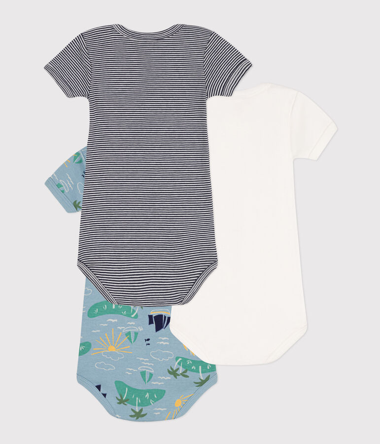 3er-Set kurz&auml;rmelige Entdecker-Bodys aus Baumwolle vielfarbig