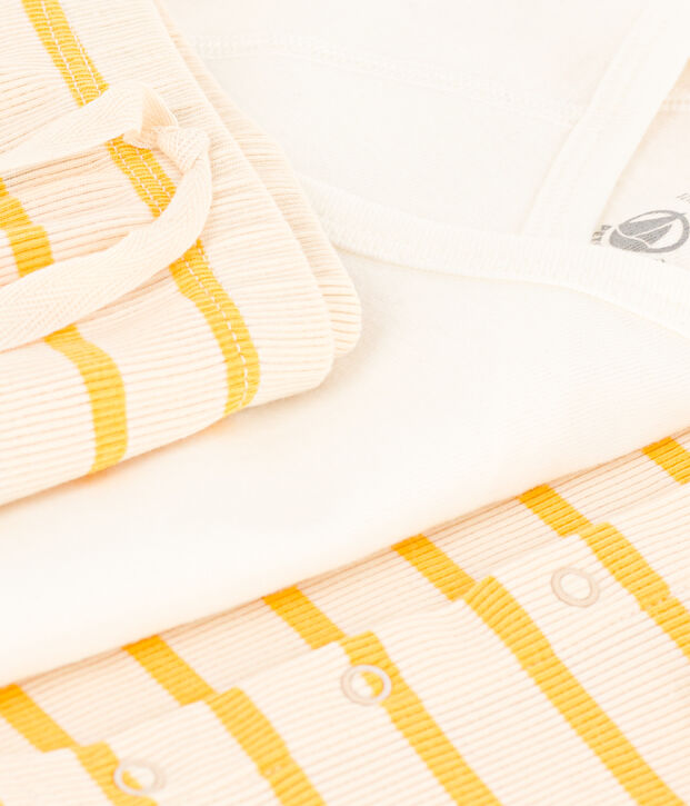 Baby-Set aus Baumwolle mit Marinestreifen naturfarben/gelb