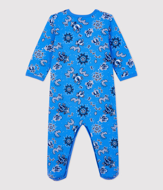 Baby-Strampler aus Bio-Baumwolle mit Bandanadruck blau BRASIER/weiss MULTICO