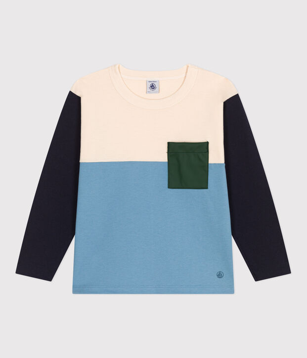 Lang&auml;rmeliges T-Shirt aus Baumwolle f&uuml;r Kinder/Jungen naturfarben/vielfarbig