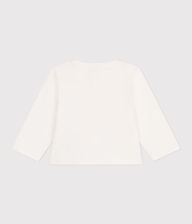Baby-Cardigan aus einfarbiger Baumwolle weiss