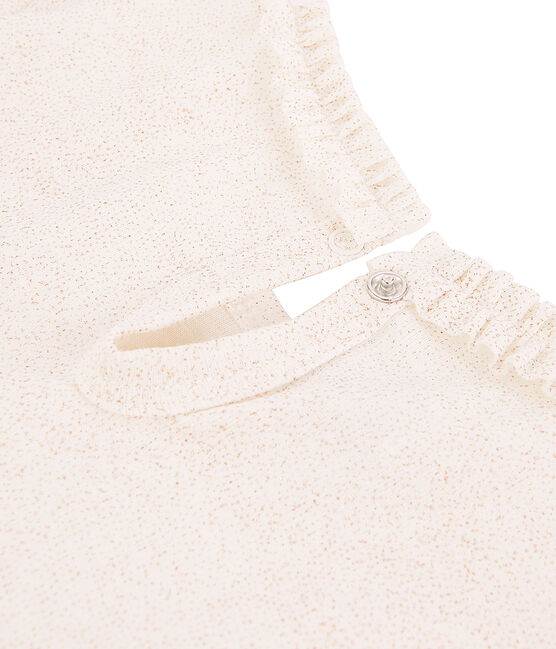 Mädchen Langarmshirt mit Milleraies Ringelstreifen weiss MARSHMALLOW/rosa COPPER