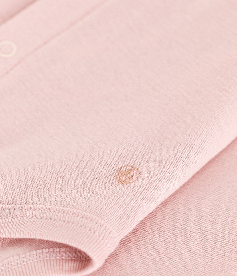 Lang&auml;rmeliger Baby-Body aus Baumwolle mit R&uuml;schenkragen rosa