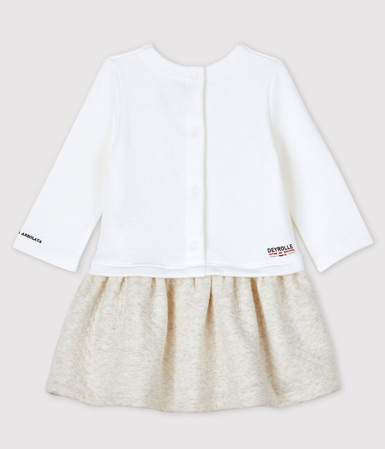 Baby-Kleid für Mädchen Petit Bateau x Deyrolle weiss MARSHMALLOW