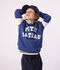 Kinder-Sweatshirt aus Baumwolle blau/naturfarben