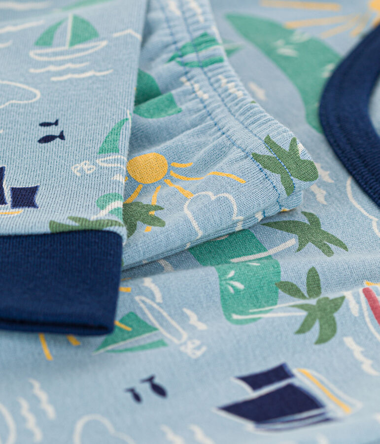 Kinderpyjama f&uuml;r Entdecker aus Baumwolle in eng geschnittener Passform blau/vielfarbig