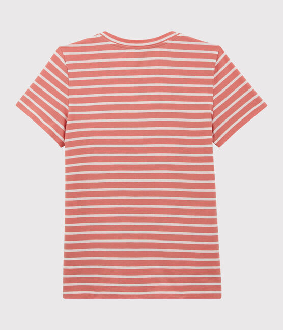 T-Shirt DAS GERADE mit Rundhalsausschnitt aus Bio-Baumwolle für Damen rosa PAPAYE/ MARSHMALLOW