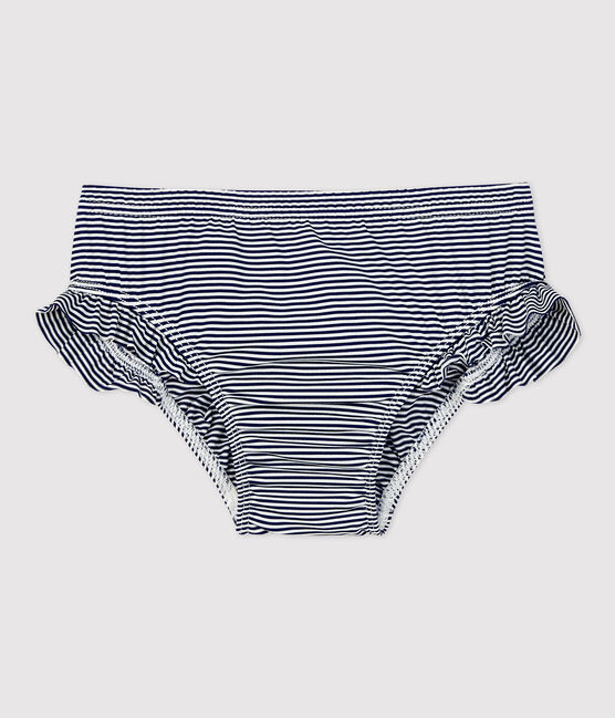 Bikinihose mit Ringelstreifenfür Baby blau MEDIEVAL/weiss MARSHMALLOW