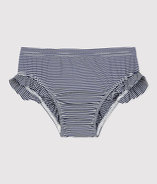 Bikinihose mit Ringelstreifenf&uuml;r Baby blau/weiss