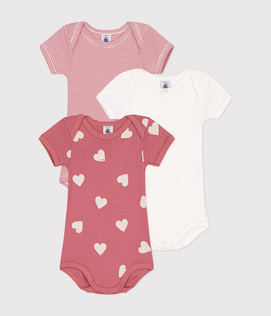 3er-Set kurzärmelige Bodys aus Baumwolle mit Herzmotiv für Babys variante 1