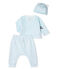 Dreiteiliges Baby-Geschenkset aus Rippstrick grün AMANDIER/weiss MARSHMALLOW