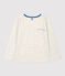Langärmeliges Kinder-T-Shirt aus Baumwolle für Mädchen beige MONTELIMAR CHINE