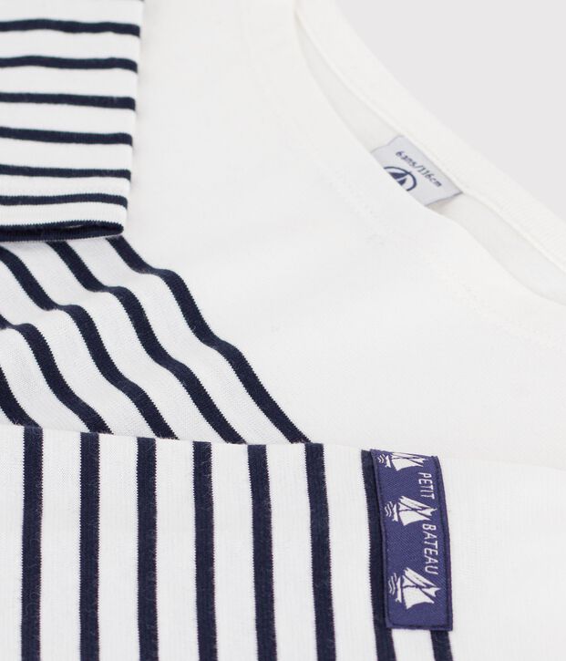 Kinder-Streifenshirt Marini&egrave;re aus Baumwolle weiss/blau