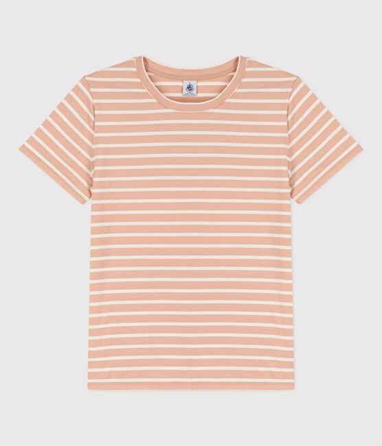 Damen-T-Shirt LE DROIT aus Baumwolle mit Rundhalsausschnitt VINTAGE/ AVALANCHE
