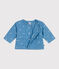 Baby-Jacke aus gesteppter Baumwolle mit Blümchenmuster blau ALASKA/weiss MARSHMALLOW