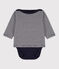 Body und T-Shirt aus Baumwolle für Babys blau SMOKING/weiss MARSHMALLOW
