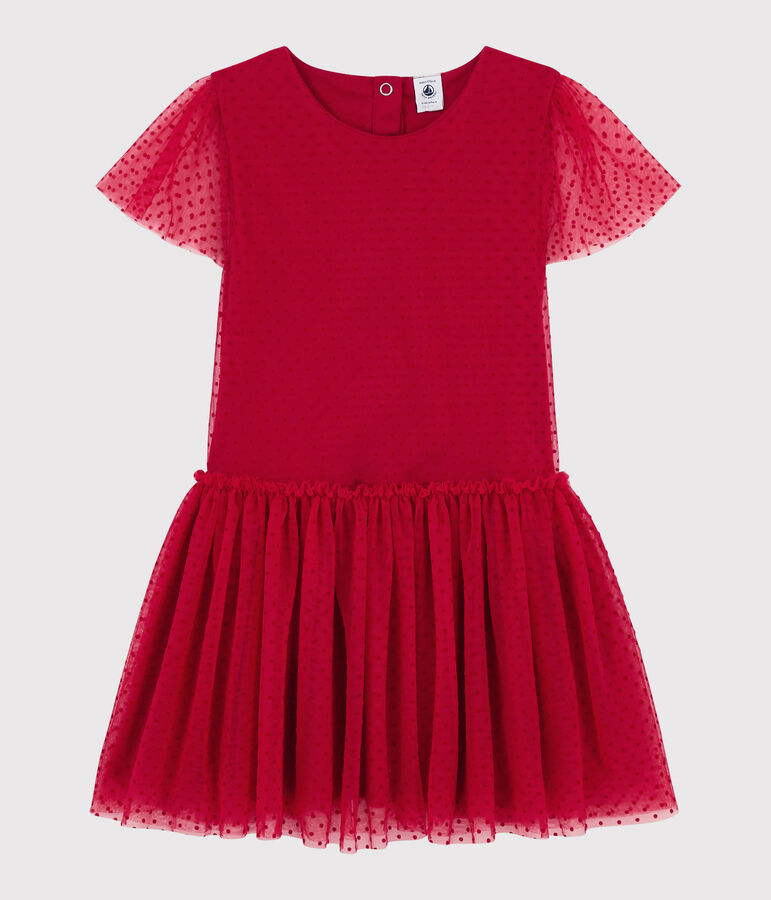 Kurz&auml;rmeliges Kinderkleid f&uuml;r M&auml;dchen rot