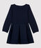 Langärmeliges Kinderkleid für Mädchen blau SMOKING