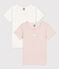 2er-Set kurzärmelige T-Shirts aus Rippstrick mit Ringelstreifen für Mädchen variante 1