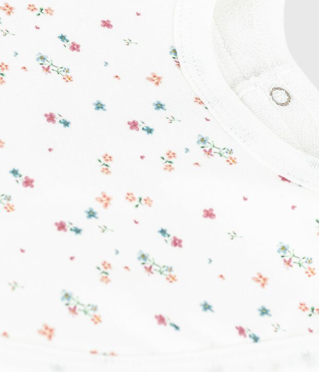 Newborn-L&auml;tzchen aus Baumwolle mit Blumenmotiv weiss/vielfarbig