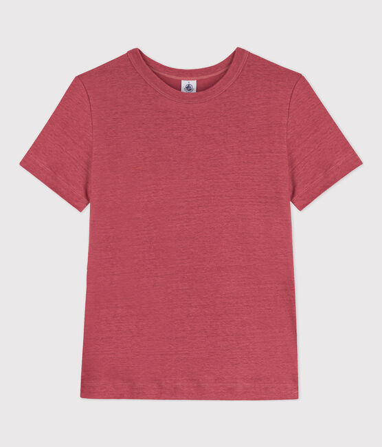 Damen-T-Shirt L’ICONIQUE aus Leinen rosa PAPI