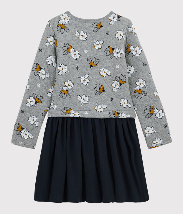 Lang&auml;rmeliges Kinderkleid f&uuml;r M&auml;dchen grau/vielfarbig