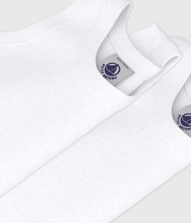 2er-Set &auml;rmellose Baby-Bodys in Wei&szlig; vielfarbig