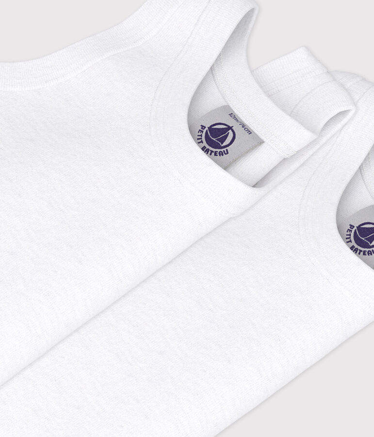 2er-Set &auml;rmellose Baby-Bodys in Wei&szlig; vielfarbig