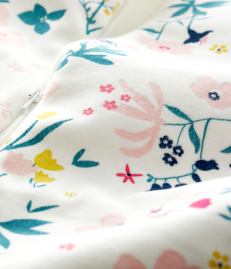 Babyschlafsack aus Nicki f&uuml;r M&auml;dchen weiss/vielfarbig