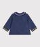 Lang&auml;rmelige Baby-Bluse aus einfarbigem Denim blau