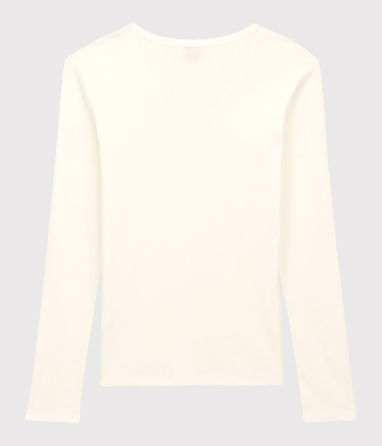 Damen-T-Shirt L&rsquo;ICONIQUE aus Baumwolle mit M&auml;usez&auml;hnchen weiss