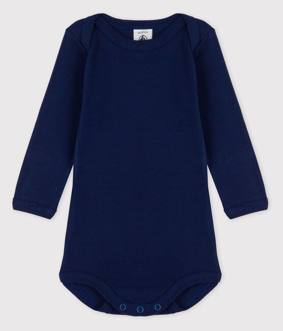 Langärmliger Baby-Body für Mädchen blau MEDIEVAL