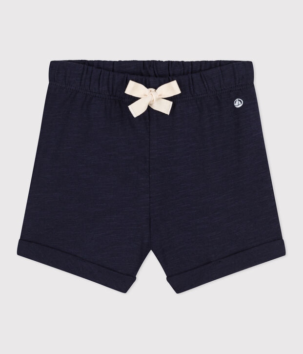 Baby-Shorts aus einfarbigem geflammtem Jersey SMOKING