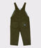 Baby-Latzhose aus Velours. grün MILITARY